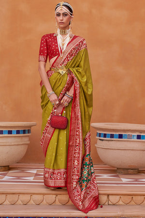 Heena Green Patola Saree