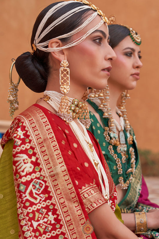 Heena Green Patola Saree