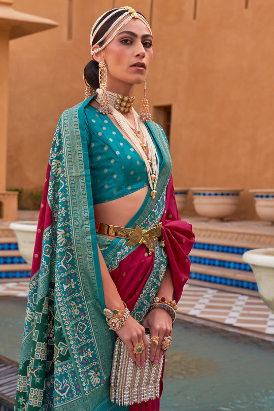 Magenta Pink Patola Saree