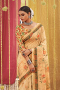 Honey Yellow Linen Blend Saree