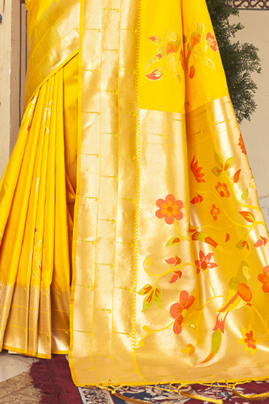 Turmeric Yellow Paithani Saree
