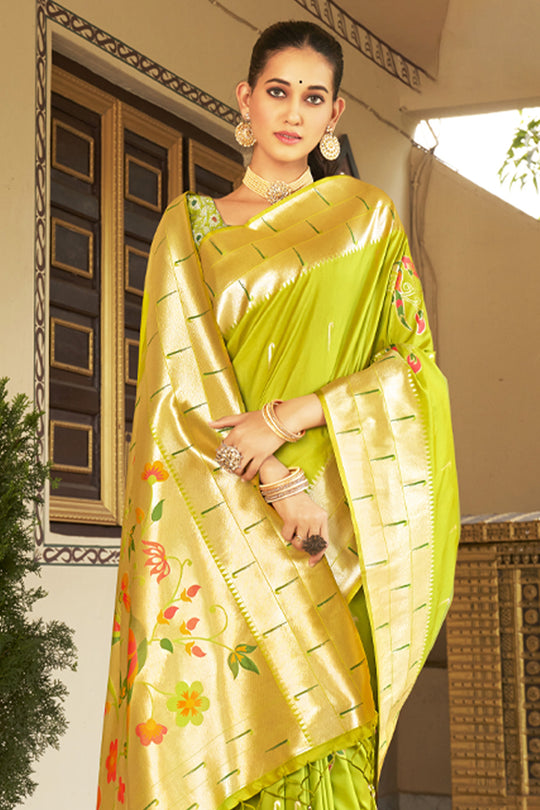 Fern Green Paithani Saree
