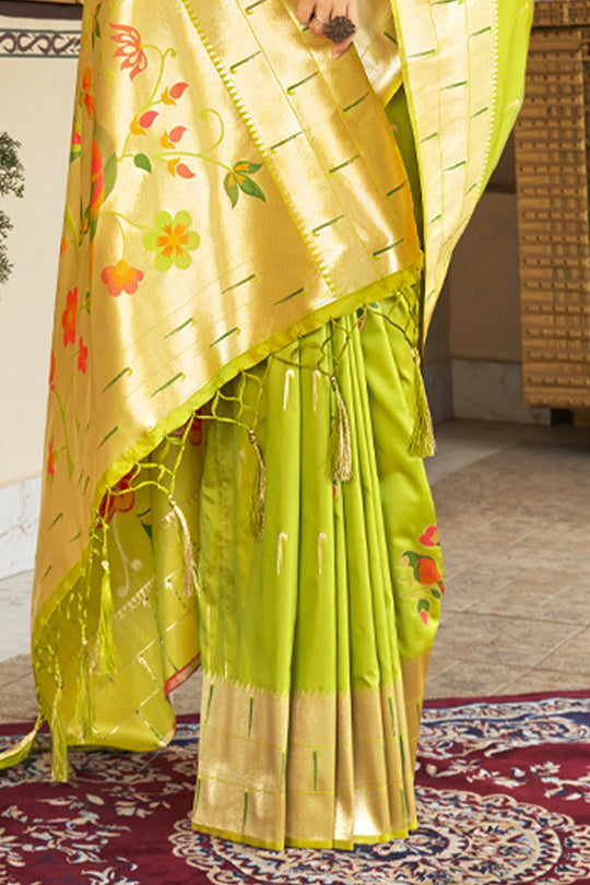 Fern Green Paithani Saree