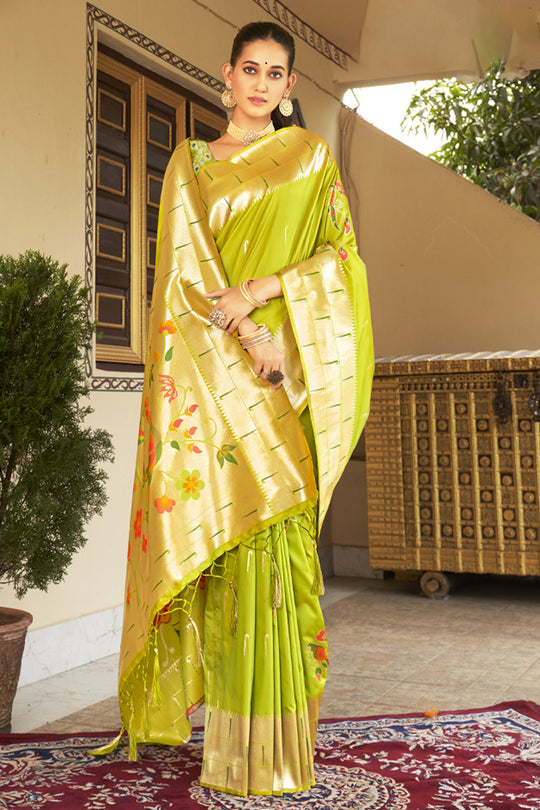 Fern Green Paithani Saree