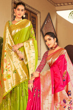 Fern Green Paithani Saree