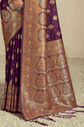 Purple Silk Saree With Blouse Piece