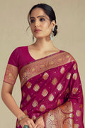 Purple Silk Saree With Blouse Piece