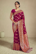 Purple Silk Saree With Blouse Piece