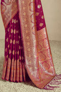 Purple Silk Saree With Blouse Piece