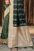 Green Stain Silk Saree With Blouse Piece