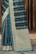 Sea Green Stain Silk Saree With Blouse Piece