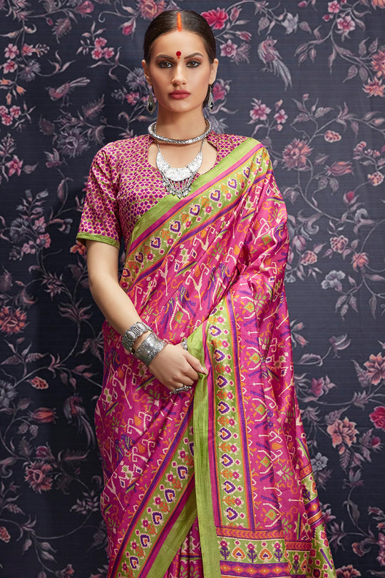 Fuscia Pink Patola Saree