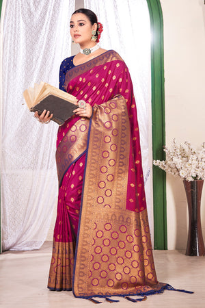 Brick Red Banarasi Saree