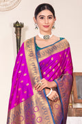 Eggplant Violet Banarasi Saree