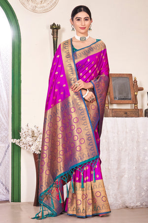 Eggplant Violet Banarasi Saree