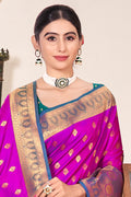 Eggplant Violet Banarasi Saree