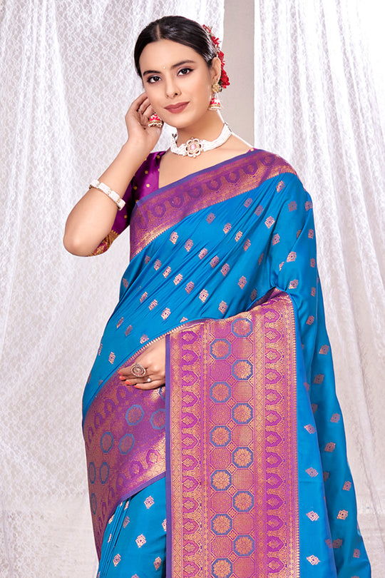 Deep Blue Banarasi Saree
