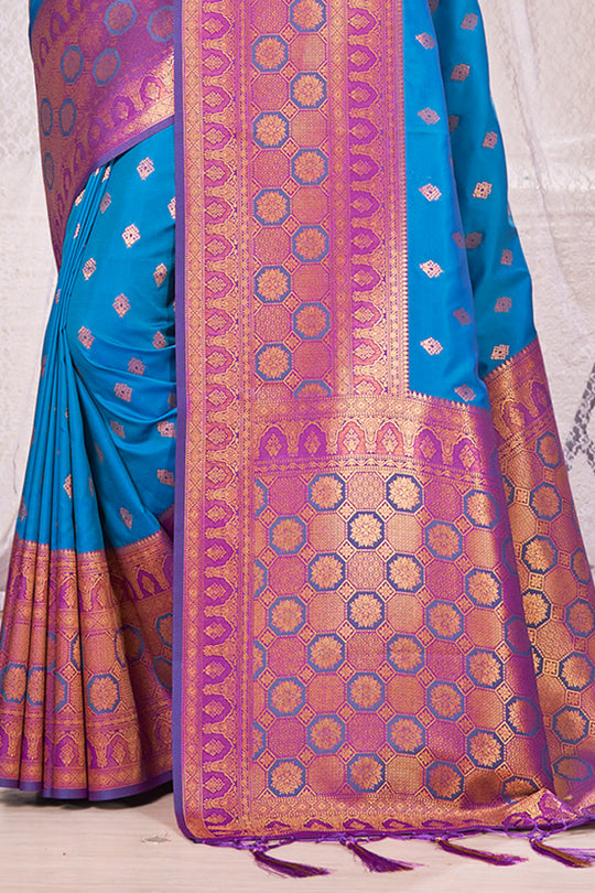 Deep Blue Banarasi Saree