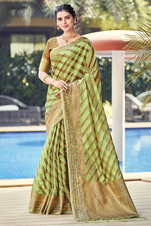 Light Green Organza Saree