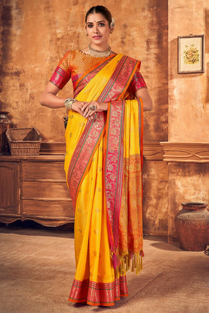 Womens Cotton Purple Saree With Blouse Piece