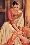 Cream Khun Saree
