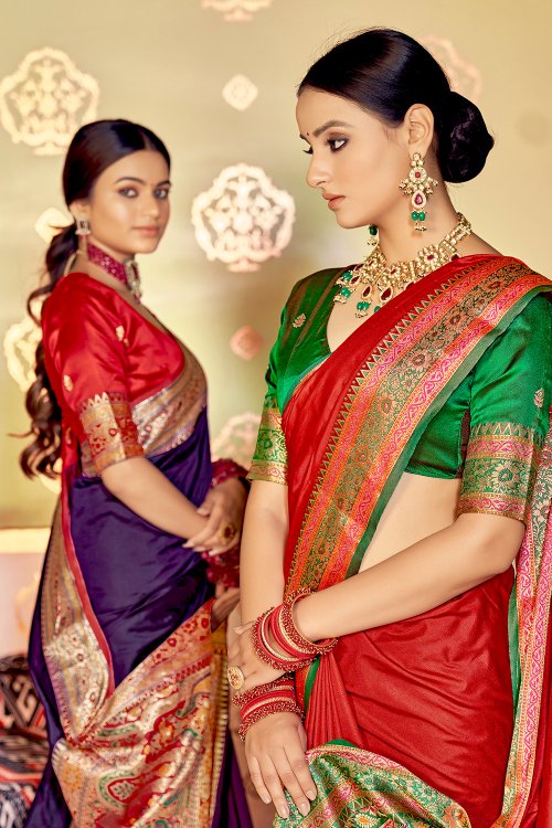 Red Banarasi sarees: Epitome Of Grace And Beauty | Weddingplz