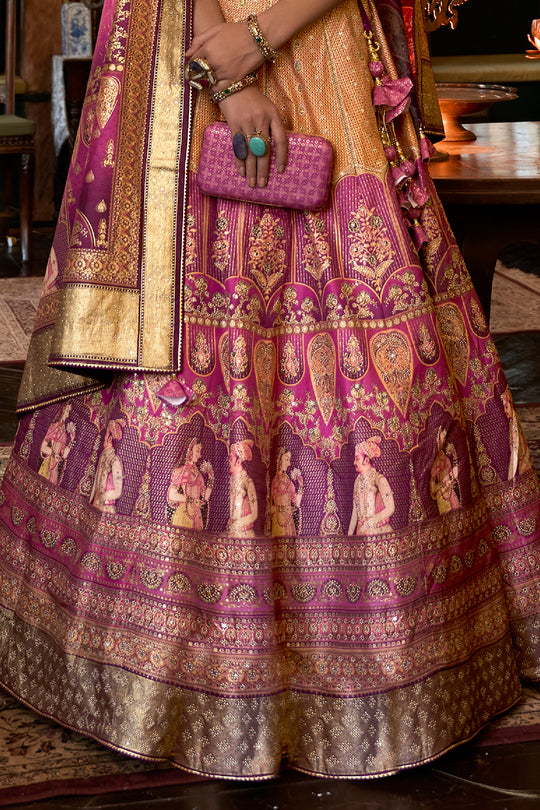 Lilac Purple Silk Lehenga Choli