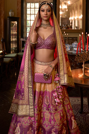 Lilac Purple Silk Lehenga Choli