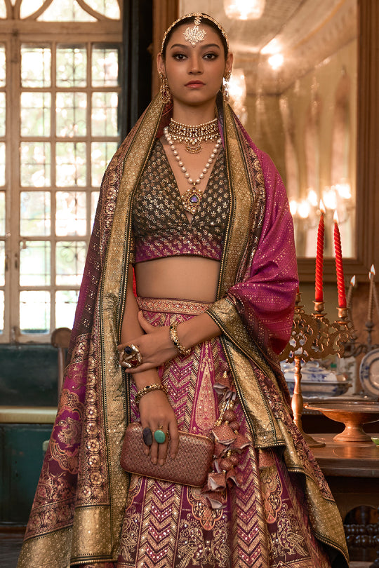 Deep Blue Silk Lehenga Choli