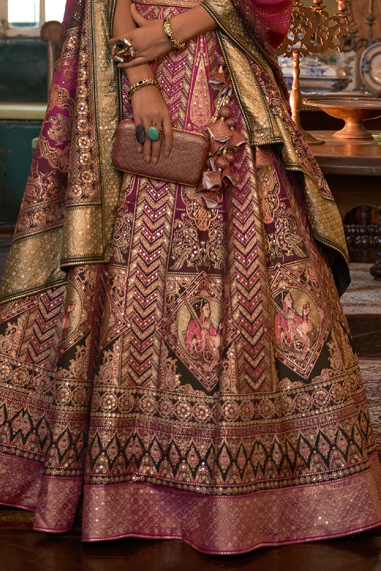 Deep Blue Silk Lehenga Choli