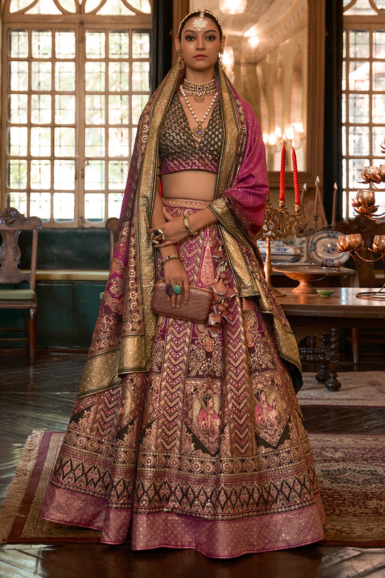 Deep Blue Silk Lehenga Choli