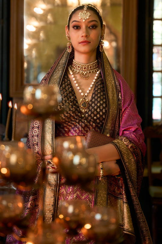 Deep Blue Silk Lehenga Choli