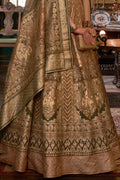 Dark Green Silk Lehenga Choli