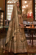 Dark Green Silk Lehenga Choli