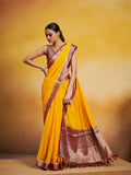 Georgette Kanjeevaram Silk Saree With Blouse Piece