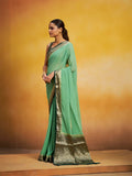 Georgette Kanjeevaram Silk Saree With Blouse Piece