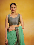 Georgette Kanjeevaram Silk Saree With Blouse Piece