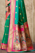 Jade Green Paithani Silk Saree