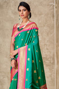 Jade Green Paithani Silk Saree