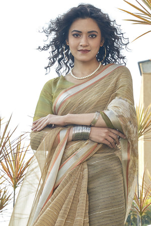 Fern Green Organza Saree