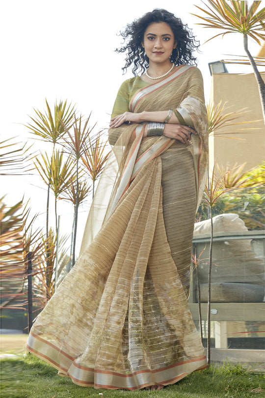 Fern Green Organza Saree