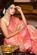 Thulian Pink Organza Saree