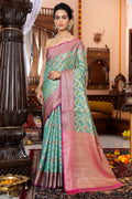 Mint Green Organza Saree