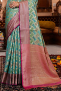 Mint Green Organza Saree