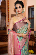 Mint Green Organza Saree