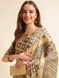 Grey Chiffon Party Wear Saree With Blouse Piece