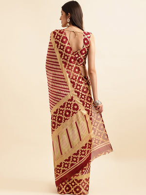 Magenta Chiffon Party Wear Saree With Blouse Piece