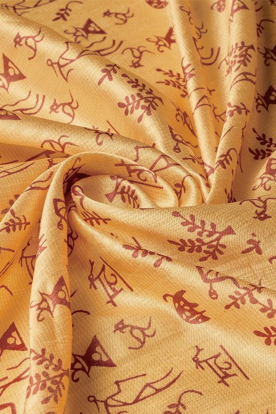 Golden Silk  Ethnic Motifs Printed Saree