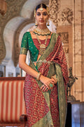 Royal Maroon Banarasi Silk Saree With Blouse Piece