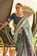 Indigo Blue Designer Silk Saree